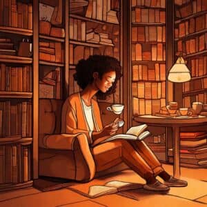 self love. reading a book.